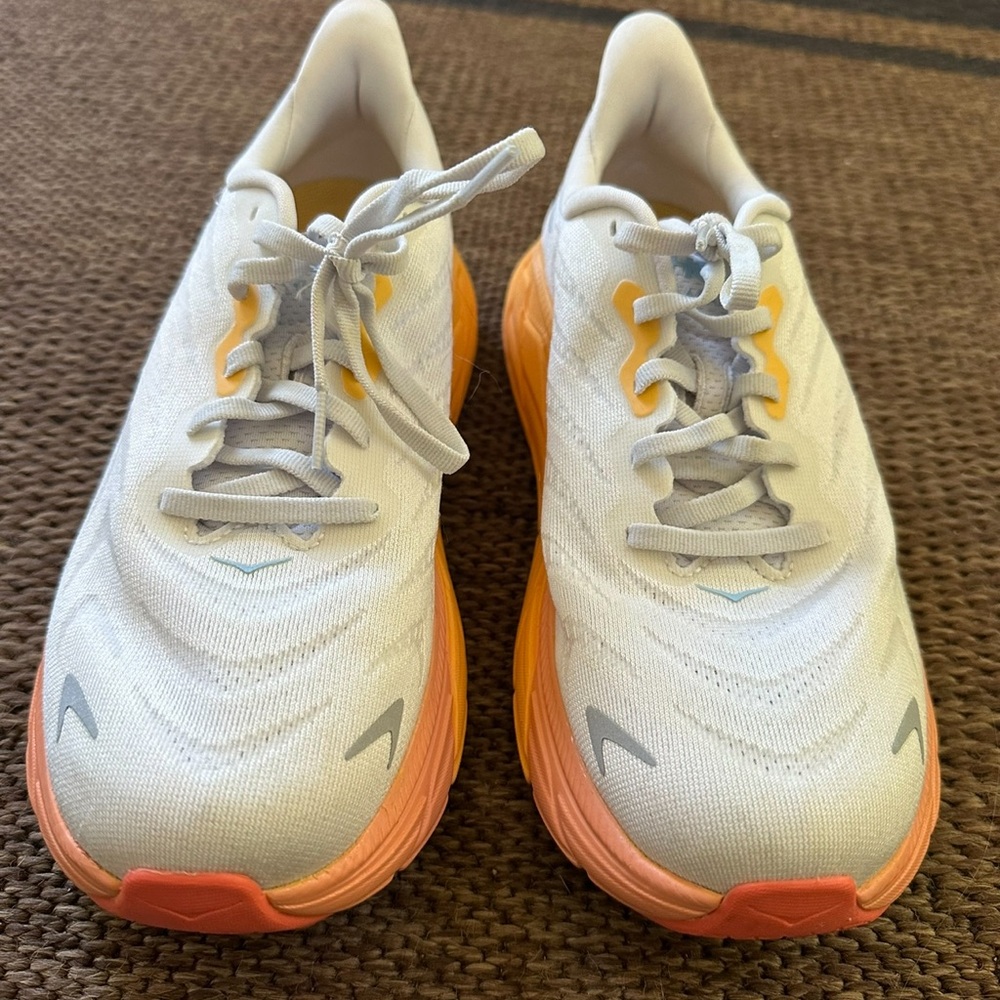 White and Orange HOKAS